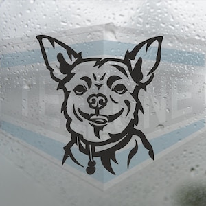 Chihuahua Vinyl Decal Dog Sticker for Car Window Bumper Wall