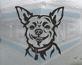 Chihuahua vinyl sticker hond sticker voor autoruit bumper muur