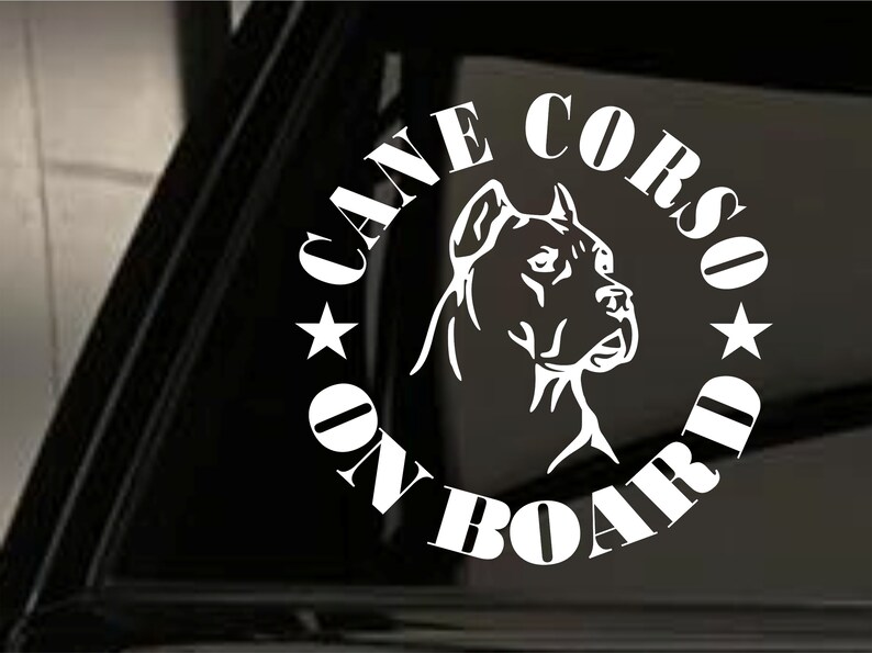 Cane Corso Dog Breed Car Sticker Decal - White Vinyl, Customizable Text, UK Made