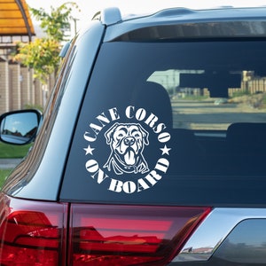 Cane Corso on Board Vinyl Decal Dog Sticker for Car Window Bumper