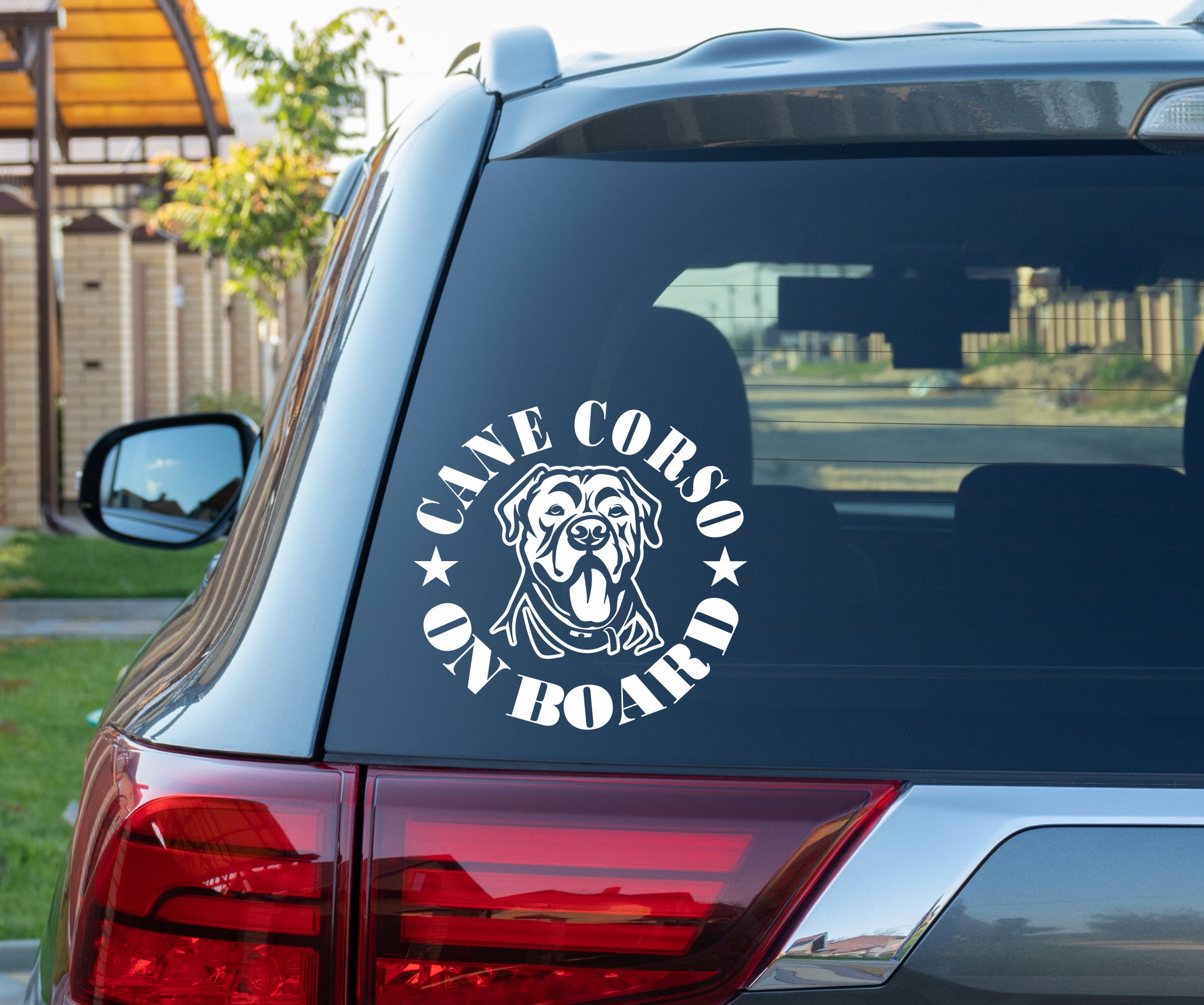 Cane Corso Dog Breed Car Sticker Decal - White Vinyl, Customizable Text, UK Made 9 thumbnail image
