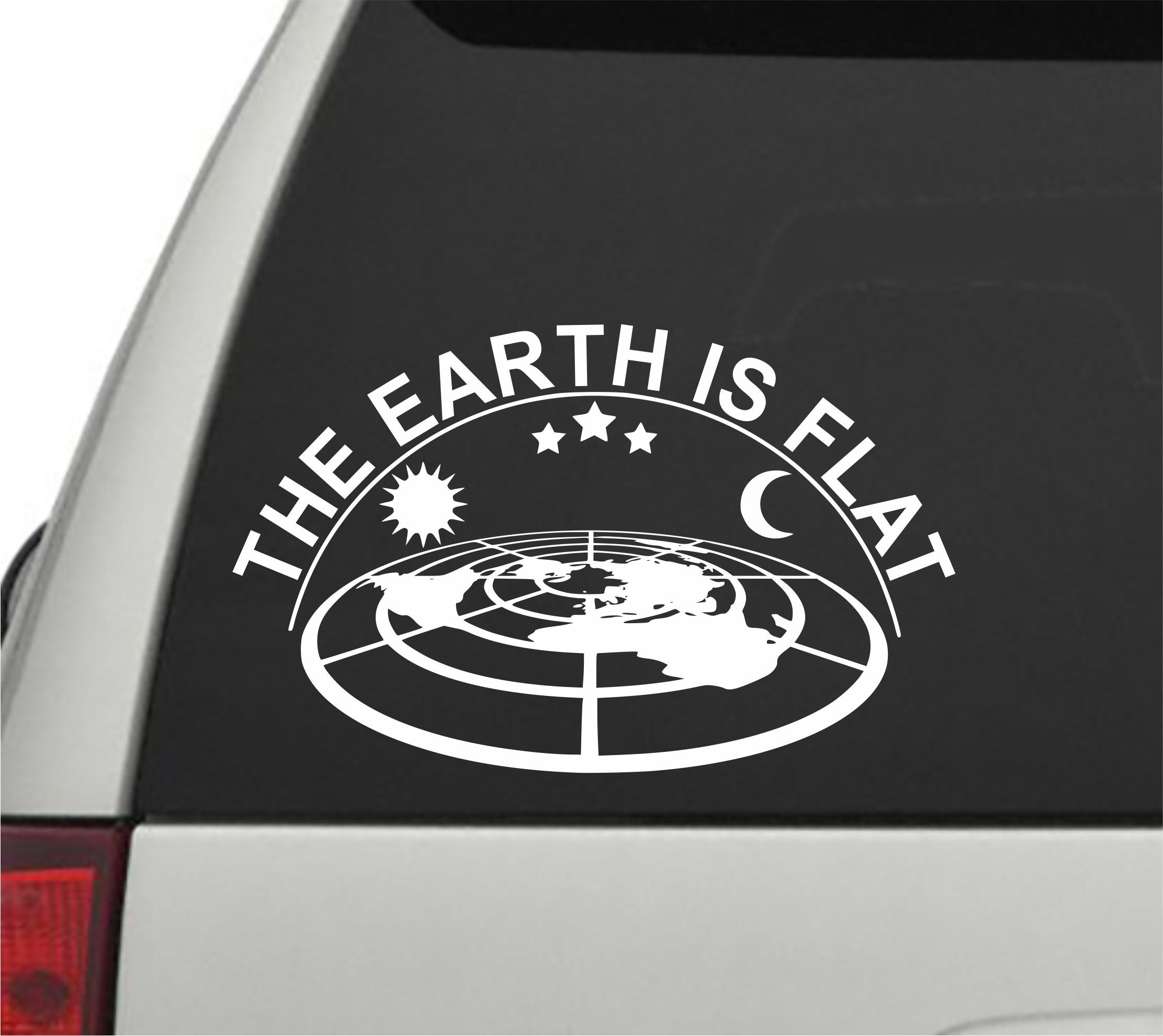 Flat Earth Map Sticker Flat Earthers 4 In Flat Earth Bumper Sticker