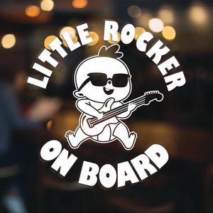 Naklejka na szybę samochodu Little Rocker on Board Vinyl Decal Rock music baby