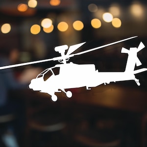 Apache Helicopter Decal Sticker Wall Window Decal