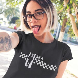 Ska Music Women&#39;s T-Shirt Rudegirl 2 tone