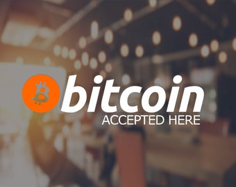 Bitcoin Accepted Here Sticker Vinyl Decal BTC Crypto cryptocurrency