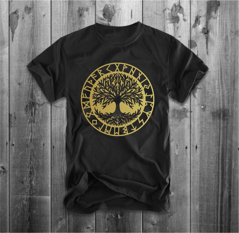 Yggdrasil Viking Tree of Life Rune Tshirt Odin Thor Norse Etsy Australia