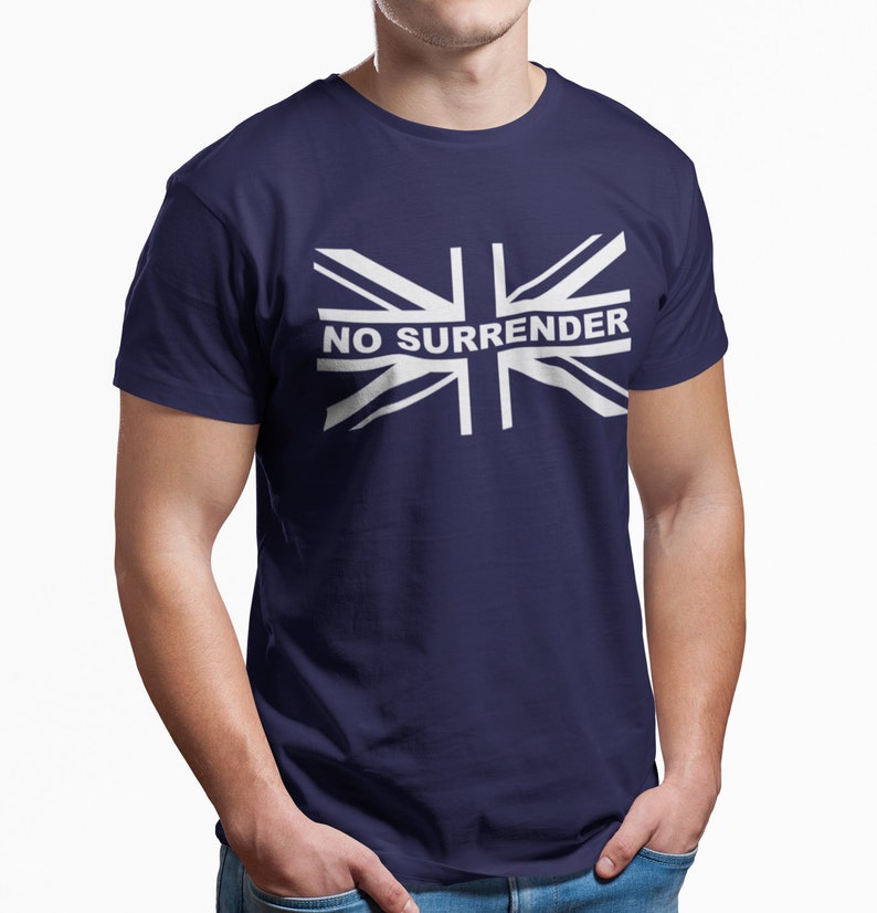 T-shirt No Surrender Glasgow Rangers Navy Football Union Jack | Etsy