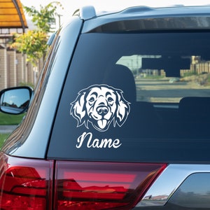 Personalized Golden Retriever Vinyl Decal Dog Sticker for Car Window Bumper