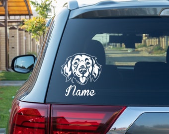 Personalized Golden Retriever Vinyl Decal Dog Sticker for Car Window Bumper