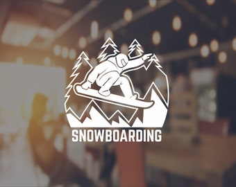 Snowboarding Decal Snowboard Wall Car Bumper Sticker Mountain Winter Sport