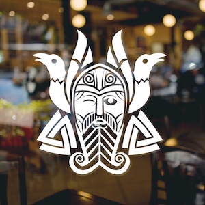 Odin with Ravens Vinyl Decal Sticker Thor Odin Wotan Norse Pagan