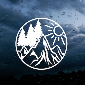 Mountain and trees Vinyl Decal Sticker Outdoor Camping