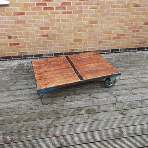 Industrial trolley coffee table