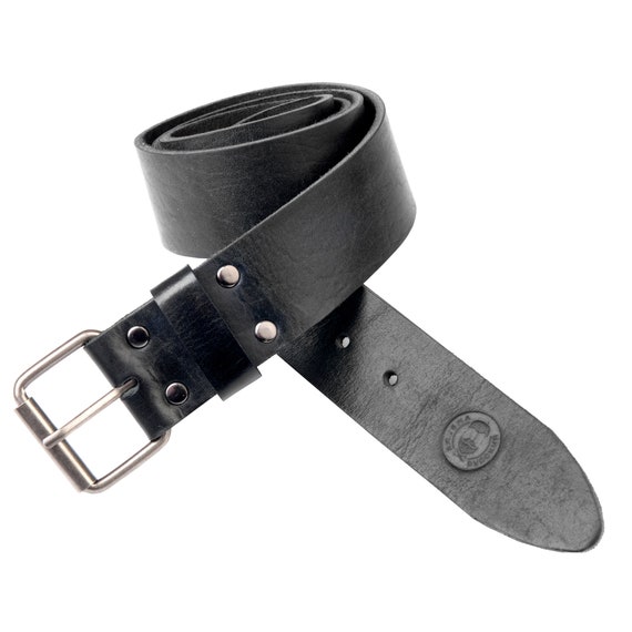 steel roller buckle full-grain leather black FRONHOFER Classic men/'s belt