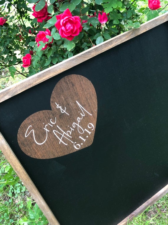 Custom wedding sign chalk board guest signature wall art Etsy
