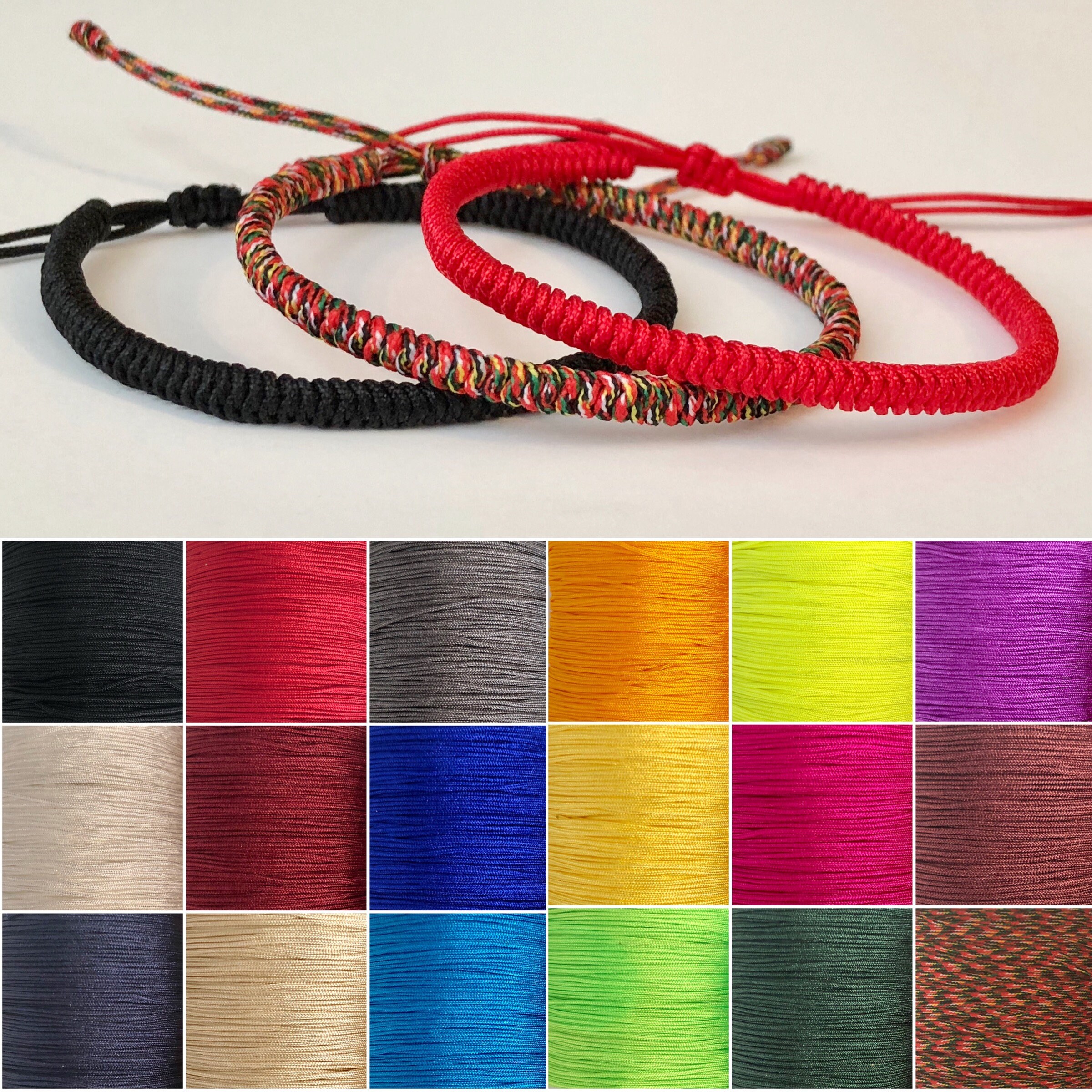 Tibetan Bracelet Handmade Woven Braided Bracelet Lucky knots Rope Bra…