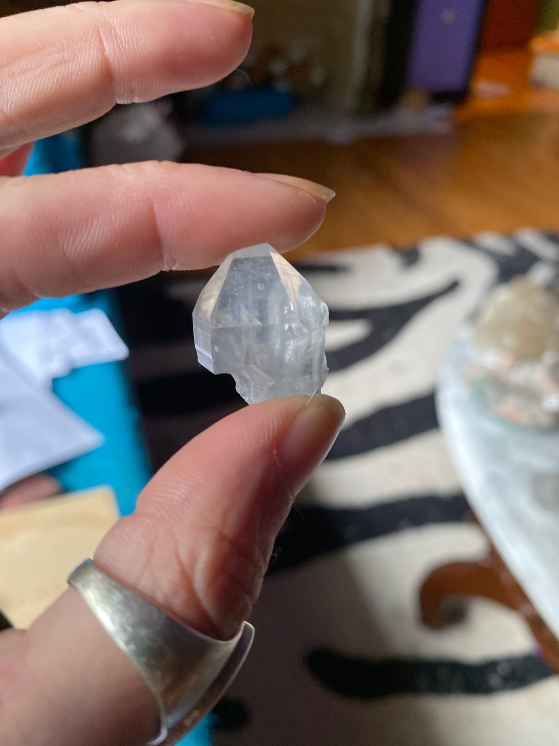 Set of 4 blue Tara Quartz crystals rare crystal olenite Etsy