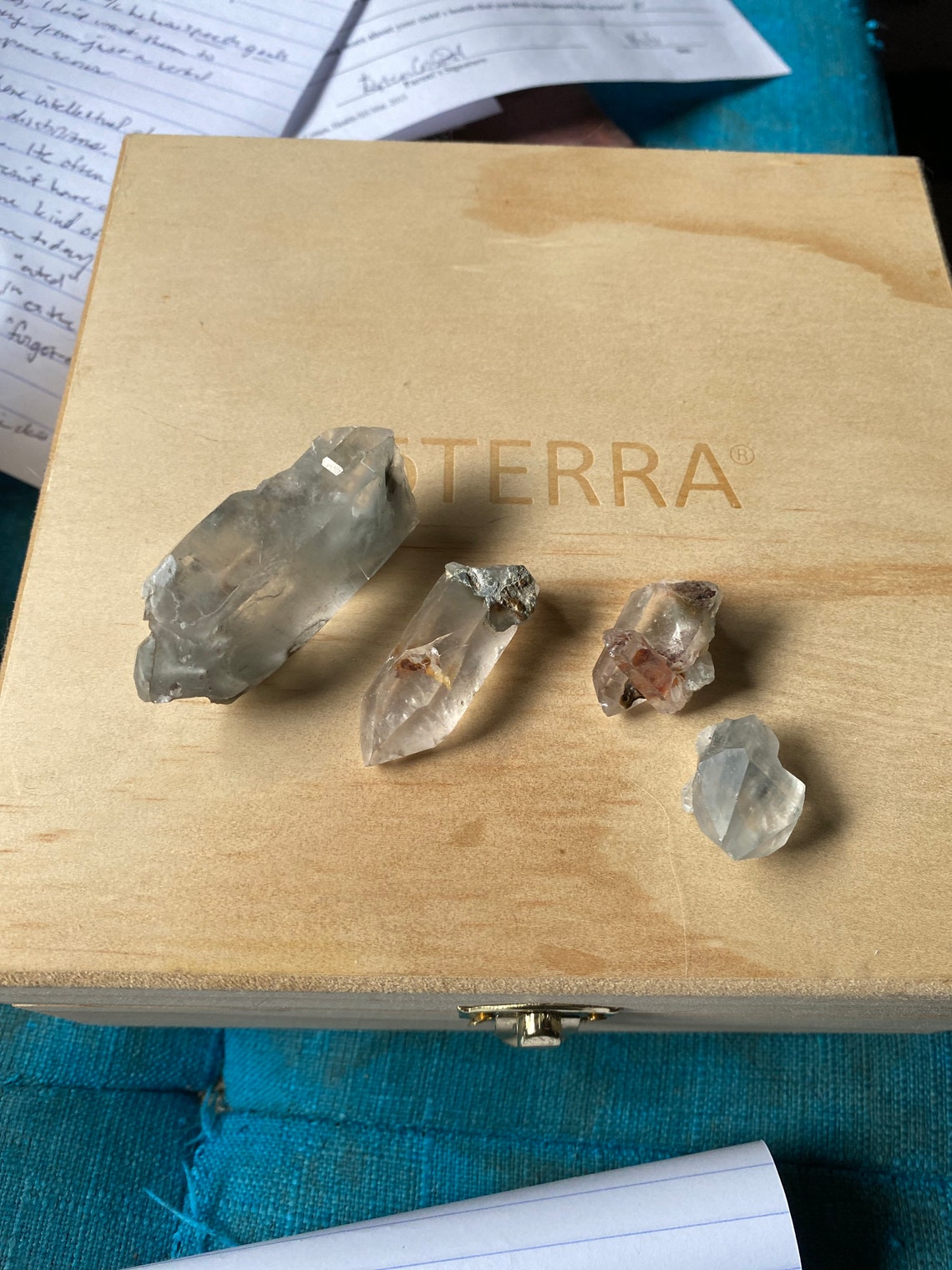 Set of 4 blue Tara Quartz crystals rare crystal olenite Etsy