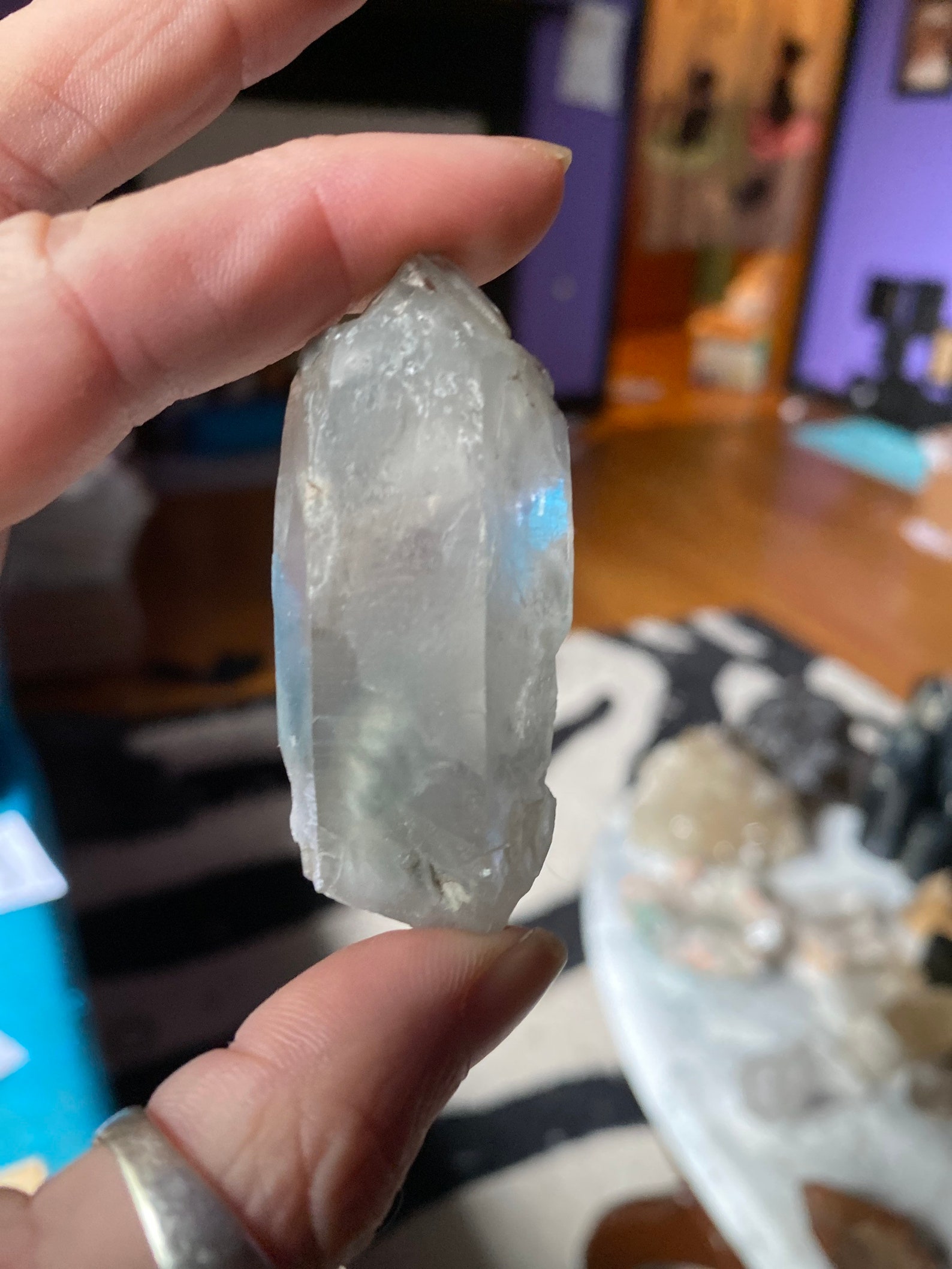 Set of 4 blue Tara Quartz crystals rare crystal olenite Etsy