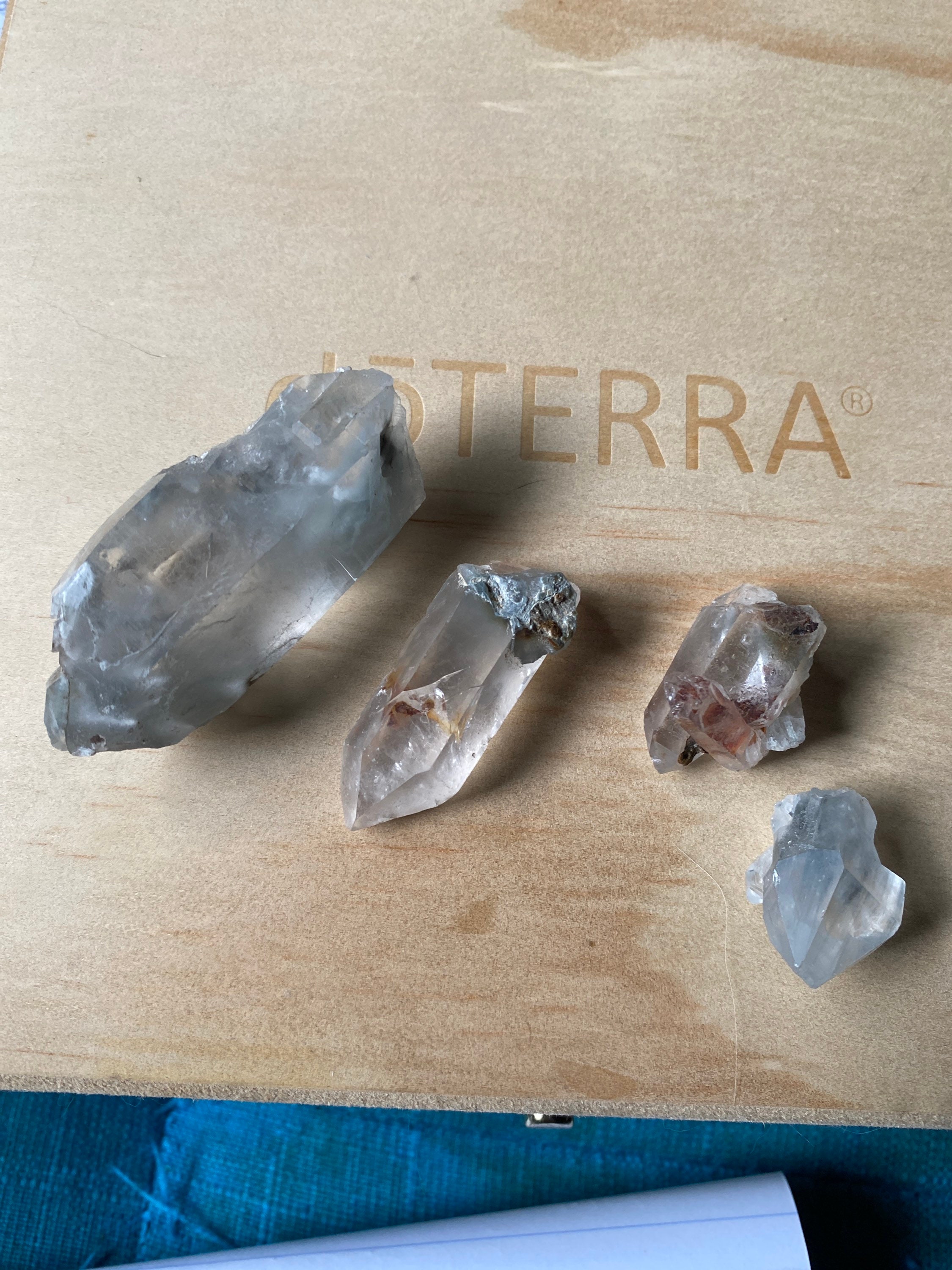Set of 4 blue Tara Quartz crystals rare crystal olenite Etsy