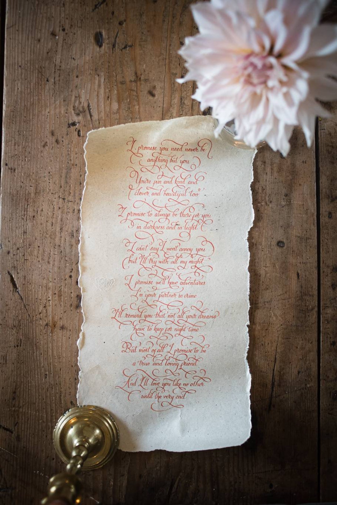 Handwritten Love Letters | Calligraphy Gift | Vows for Wedding Day ...