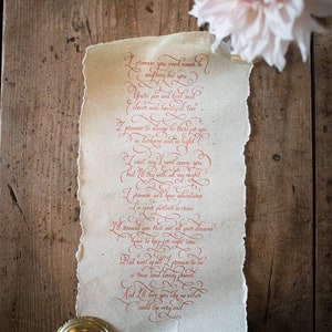 Cartas de amor manuscritas | Presente de caligrafia | Votos para o dia do casamento, presente de aniversário | Escolha de cores e papel
