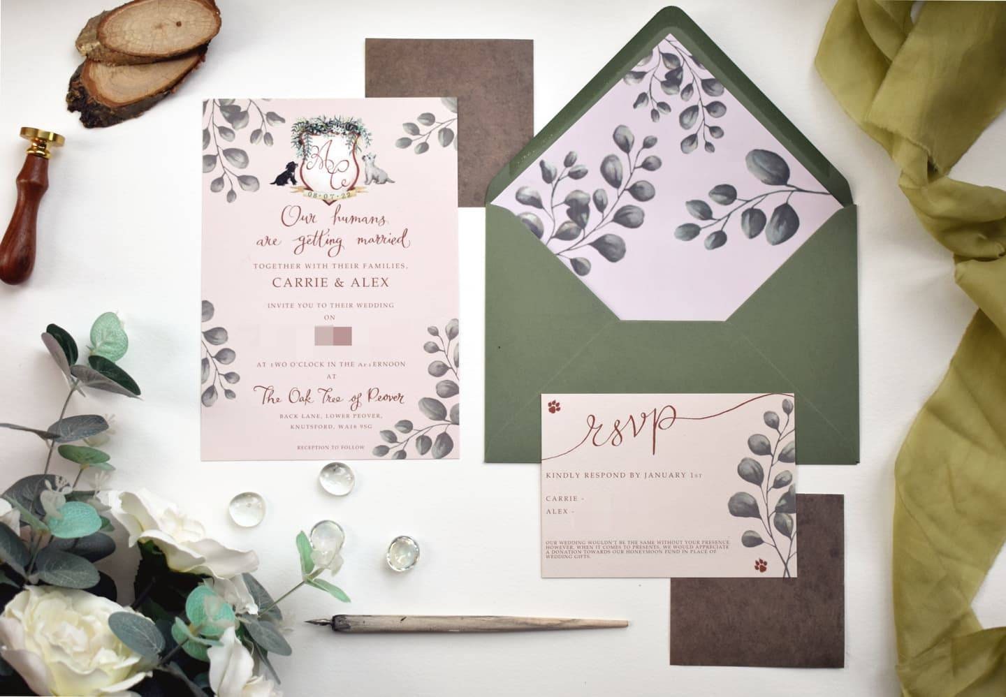 Custom Invitation Suite Stationery Package Bespoke