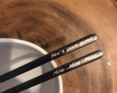 Personalised black stainless steel chopsticks