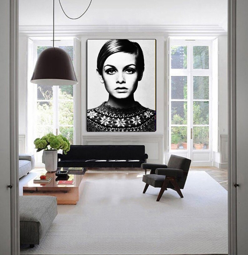 Twiggy Print Poster Large Wall Art Prints Canvas Modern Fashion