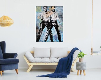 Elvis Presley Art Print - Elvis Presley Portrait - Modern Art Print Presley - Contemporary - Pop Art - Prints - Canvas - Home Decoration