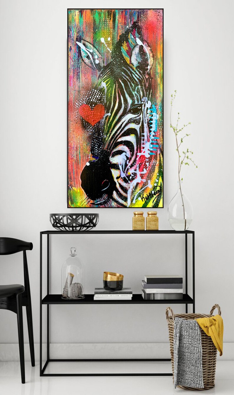 Zebra Original Art Print Animal Print modern Art Print Etsy