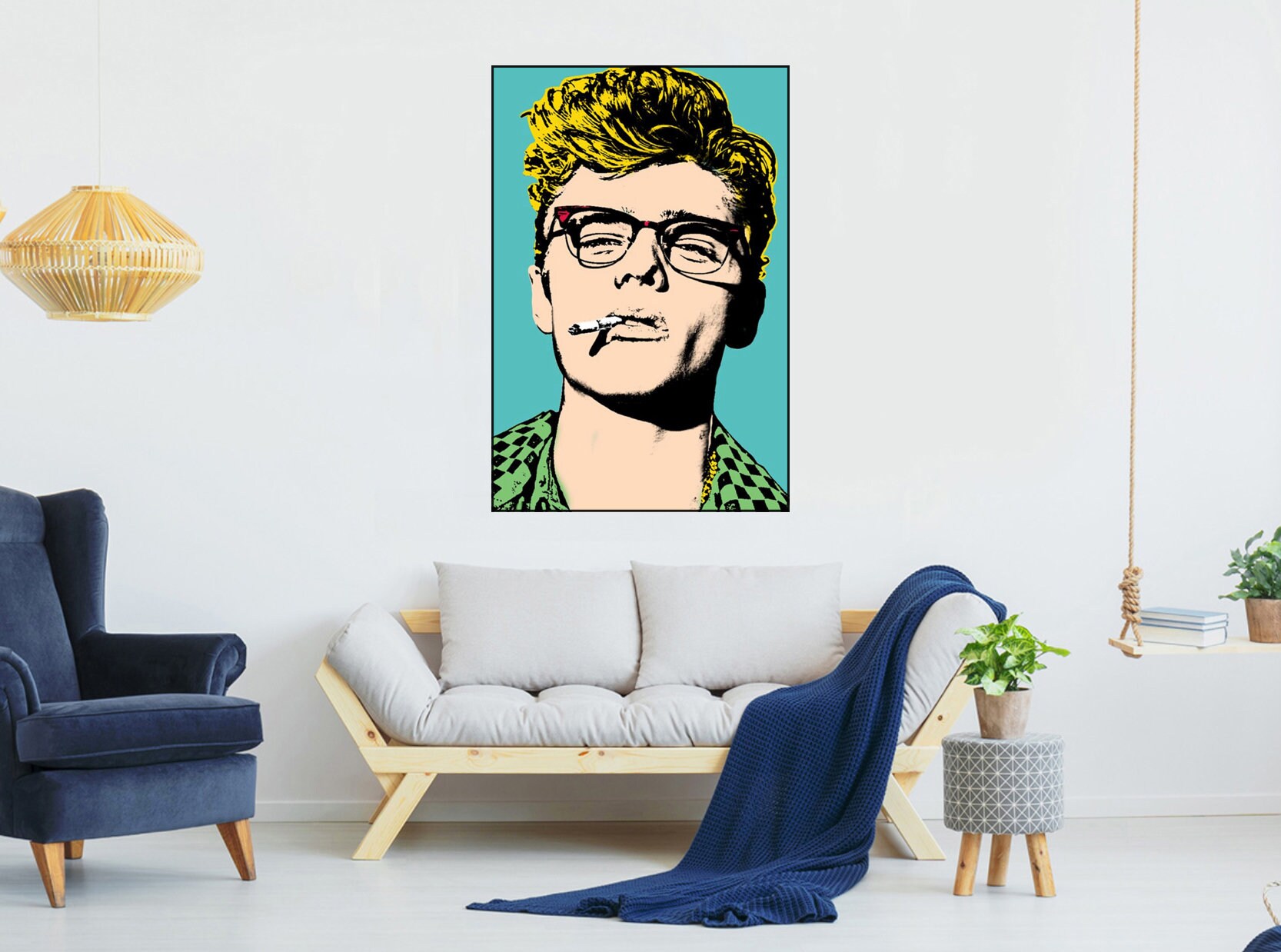 James Dean Black and white Vintage Pop art print Home art decor Modern