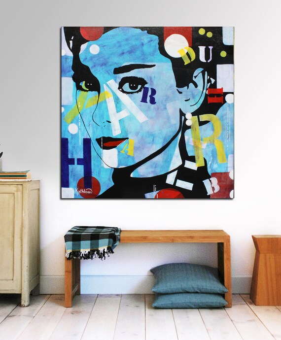 Audrey Hepburn Original Art Print Living Room Art Pop Art Print Prints Digital Prints