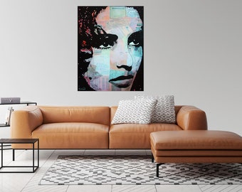 ELIZABETH TAYLOR Art Print, Elizabeth Taylor Prints, Large Print Wall Art, Wall Art, Extra Large Canvas, Decoration, Modern Print, Art Deco