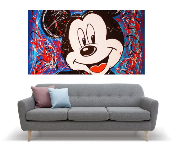 etiqueta ansiedad Poner Mickey Mouse Large Art Print Mickey Mouse Print Decoración - Etsy España