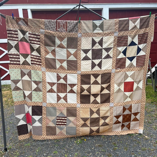 Vintage Patchwork Large Star Quilt Top