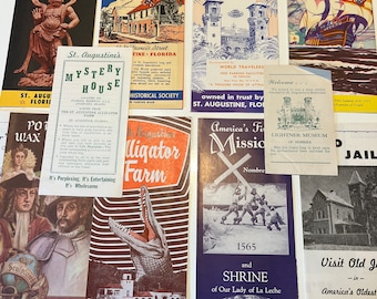 1950’s St Augustine Florida Souvenir Brochures and Pamplets
