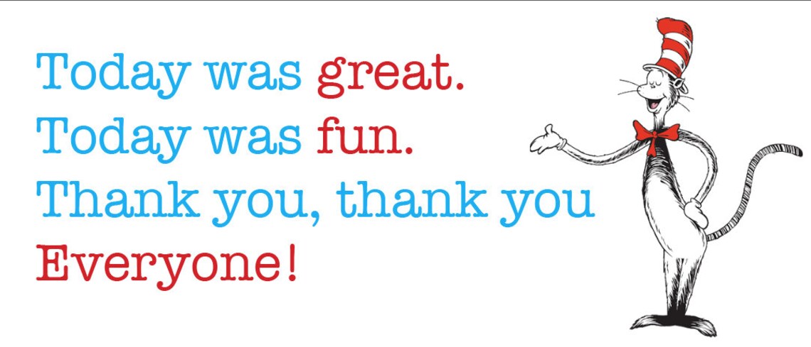 Dr. Seuss Thank You Tags 1.85x4.25in PRINTABLE - Etsy