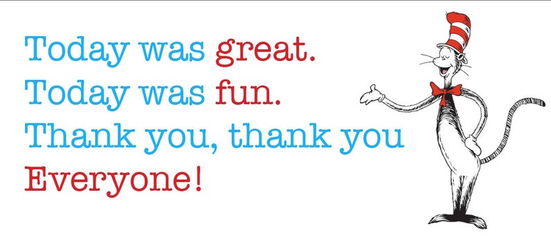Dr. Seuss Thank You Tags 1.85x4.25in PRINTABLE - Etsy