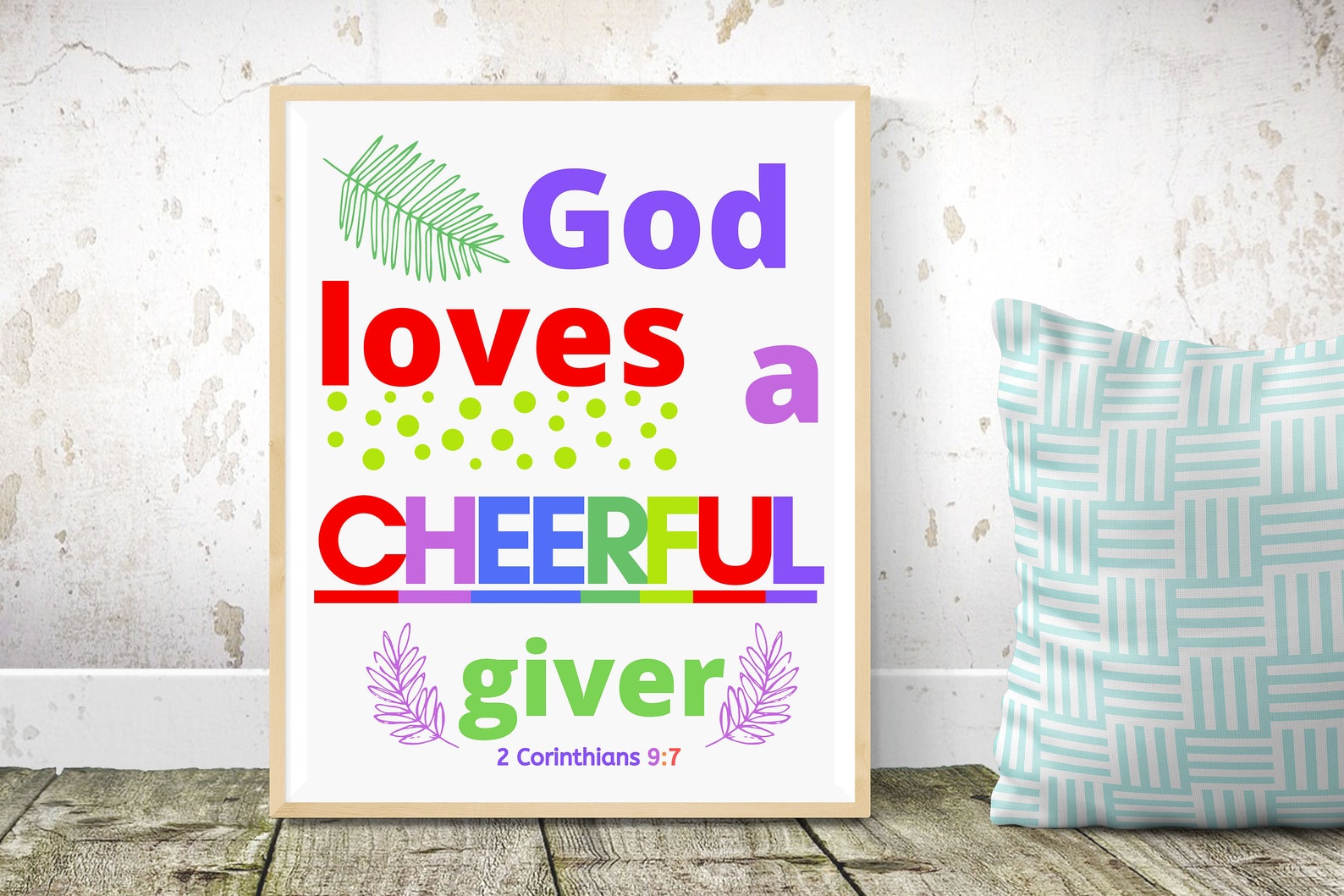 Bible Verse Wall Art for NurseryThis colorful wall art print Etsy