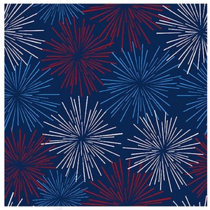 One Nation: Fireworks on Navy- Henry Glass Sold by Yard 116-77