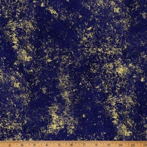 Brilliance: Deep Blue with Gold- By Hoffman Sold by the Yard