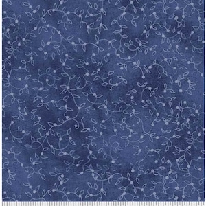 Winter Navy Vines- P & B Textiles Sold by the Yard