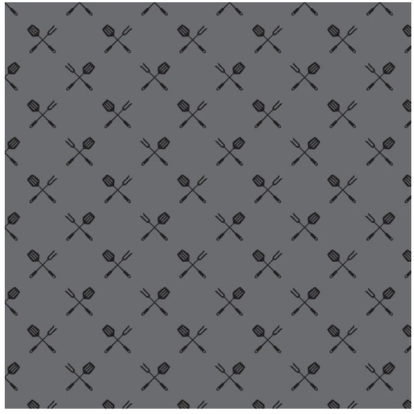 Grill Master- BBQ Accessories Grey- Camelot Fabric Sold by the Yard