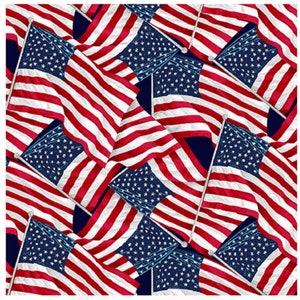 One Nation: Tossed Flags- Henry Glass Sold by Yard 118-78