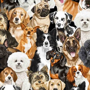 I Love my Dog: Packed Realistic Dog-Timeless Treasures Sold by the Yard