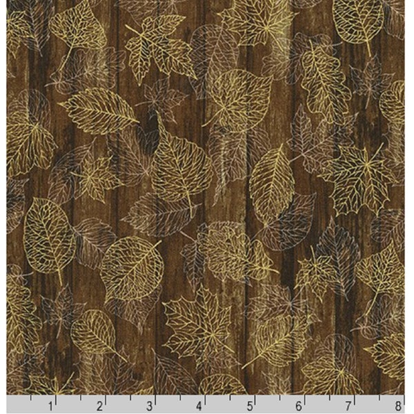 Autumn Beauties: Nutmeg Brown Leaves- Robert Kaufman Sold By the Yard