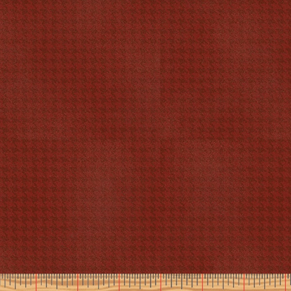 Harvest Berry: Blushed Houndstooth Dark Red-  By Benartex Sold By the Yard