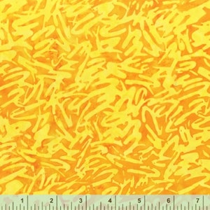 Batiks: Yellow Bumble Scribbles(421Q-3)- Anthology Fabrics Sold by the Yard/ Yellow Batik/Yellow Fabric
